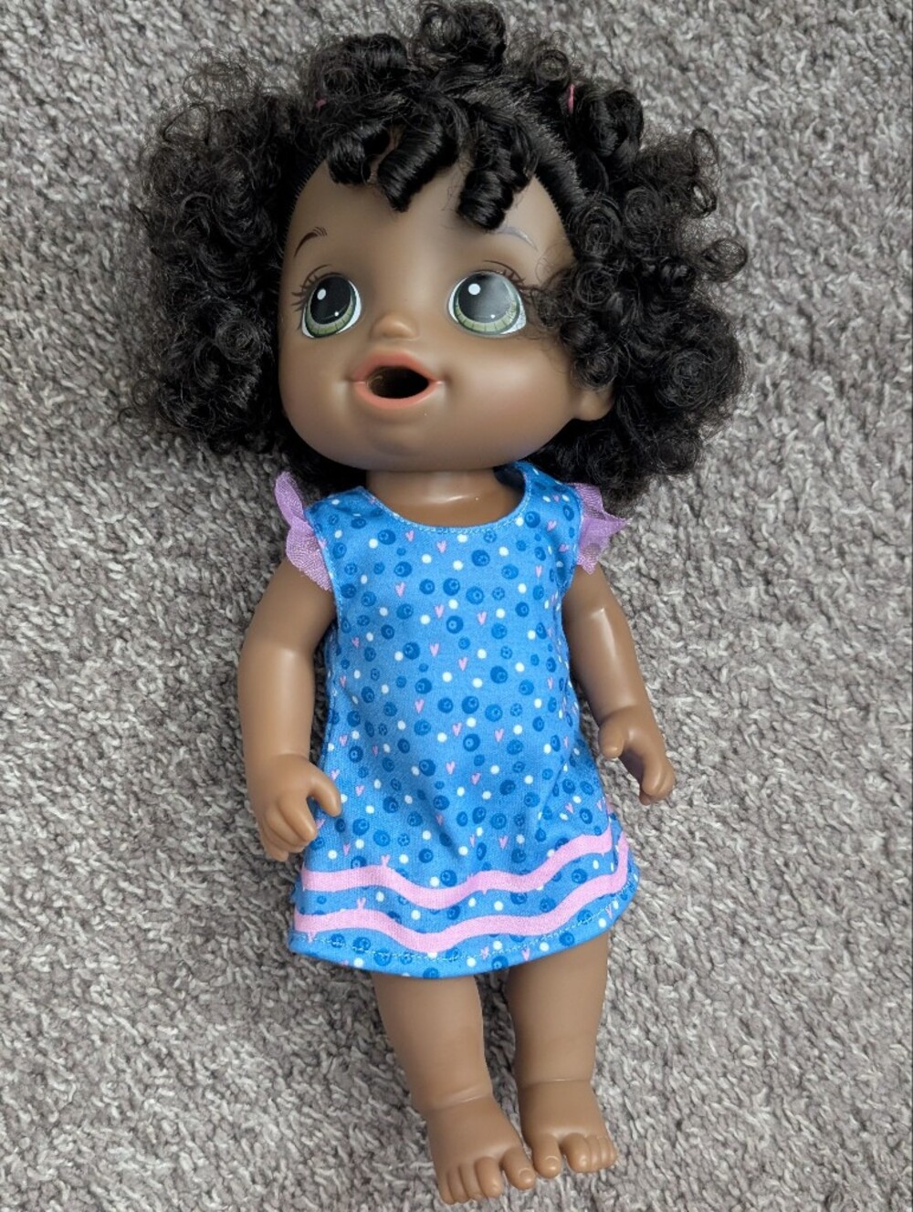 Baby Alive Doll in Blue Dress